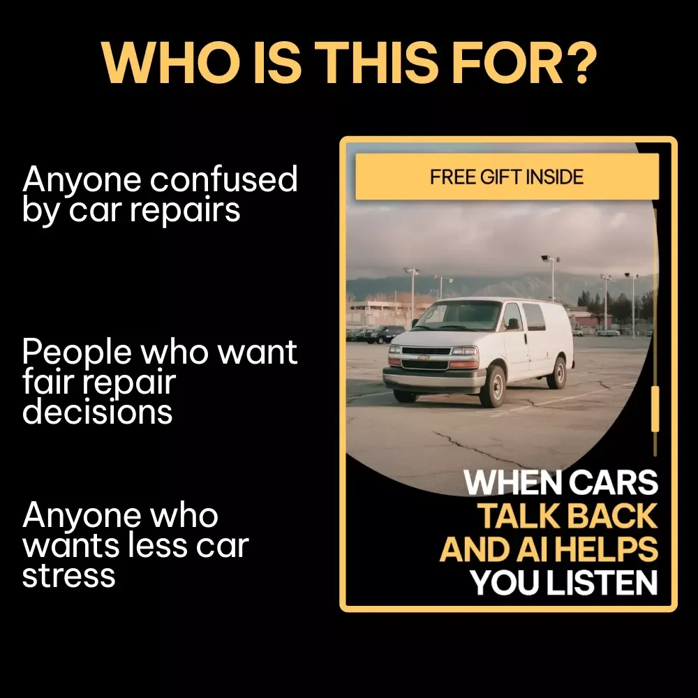 When Cars Talk Back and AI Helps You Listen – Smart Car Repair Guide, AI Car Diagnostics Explained, Repair Estimate Clarity eBook, Stress-Free Auto Ownership Digital Download