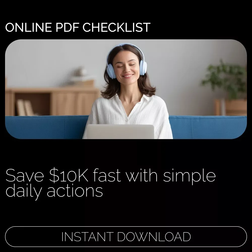 $10K in 6 Months Checklist – Simple Step-by-Step Guide on how to save 10k in 6 months | Printable Digital Savings Checklist