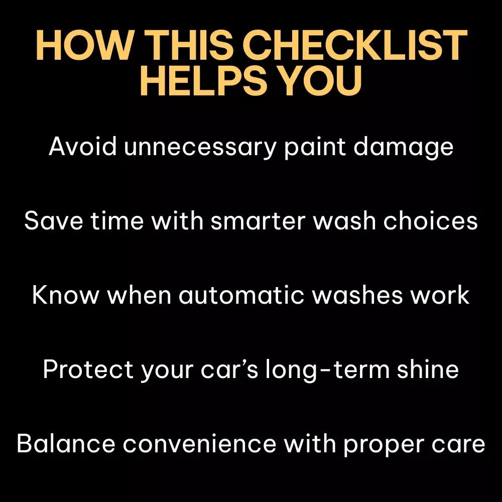 Shine Smart or Skip It – Automatic Car Wash Guide, Smart Car Care Checklist, AI-Driven Vehicle Maintenance eBook for Busy Drivers