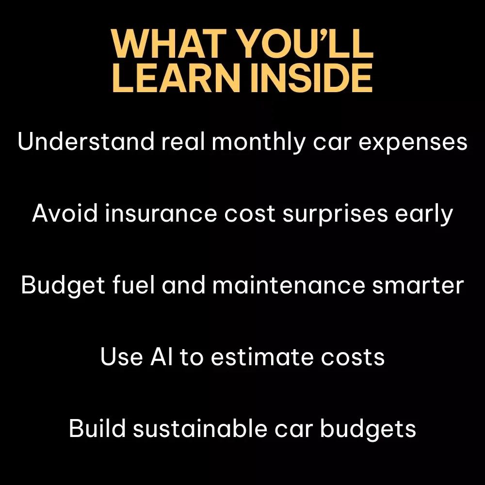 The Smart Guide to First Car Expenses | Digital Guide for Understanding the Monthly Costs of Owning a First Car