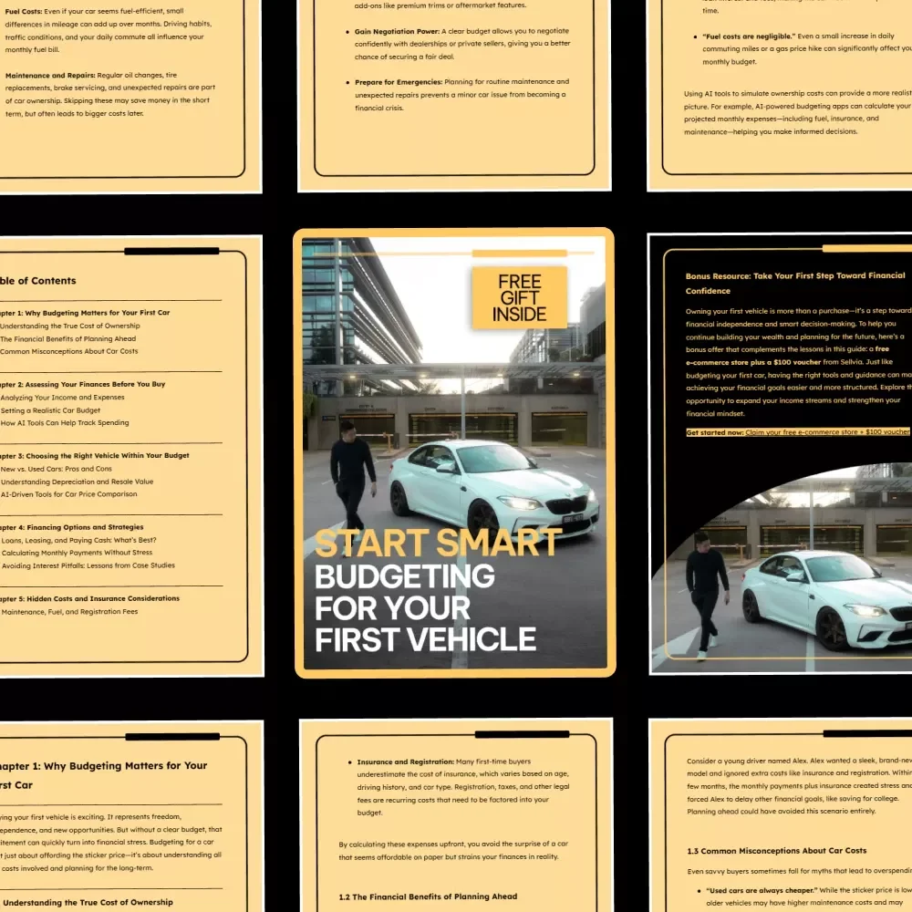 Start Smart: Budgeting for Your First Vehicle - A Comprehensive eBook Guide on How to Budget for Your First Car