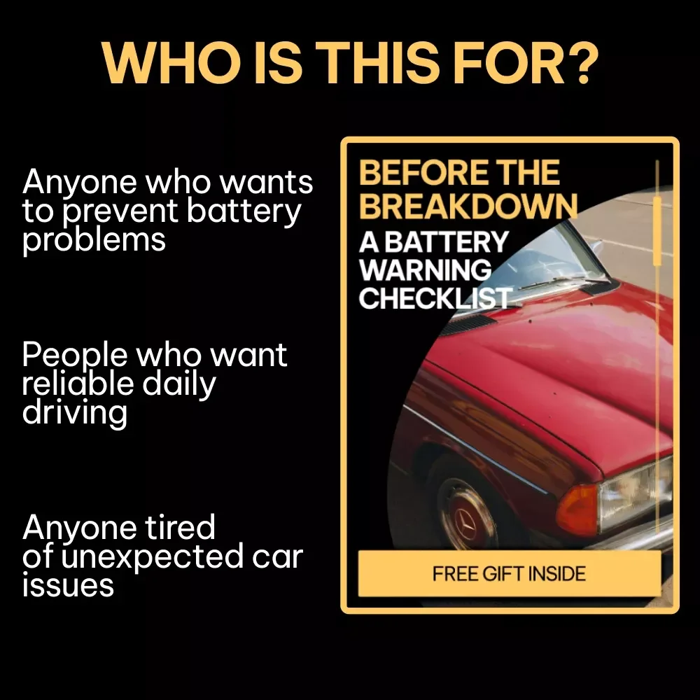 Before the Breakdown: A Battery Warning Checklist | Instant Download Car Battery Health Guide | Printable Signs a Car Battery Is Dying Checklist, Vehicle Maintenance PDF