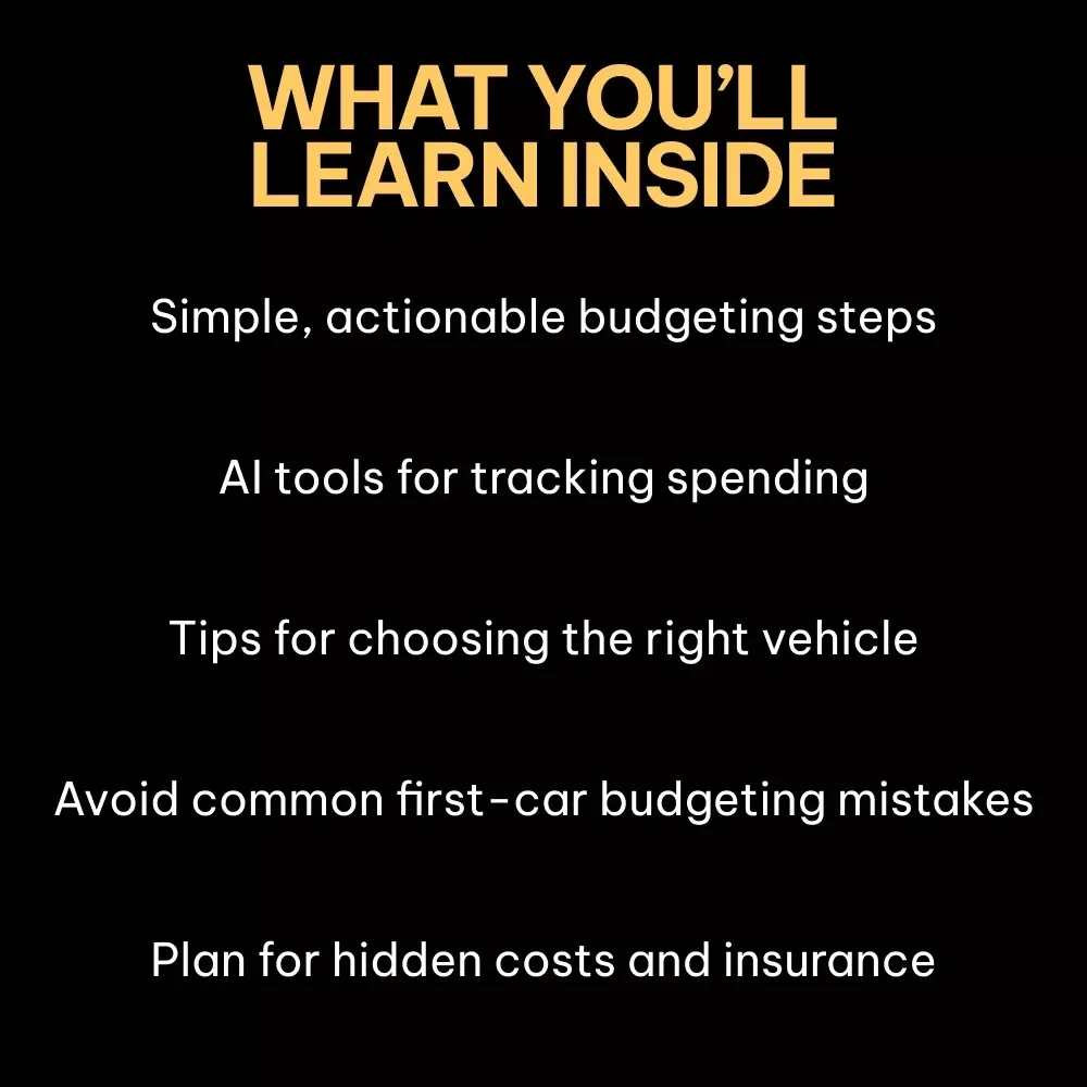 Start Smart: Budgeting for Your First Vehicle - A Comprehensive eBook Guide on How to Budget for Your First Car