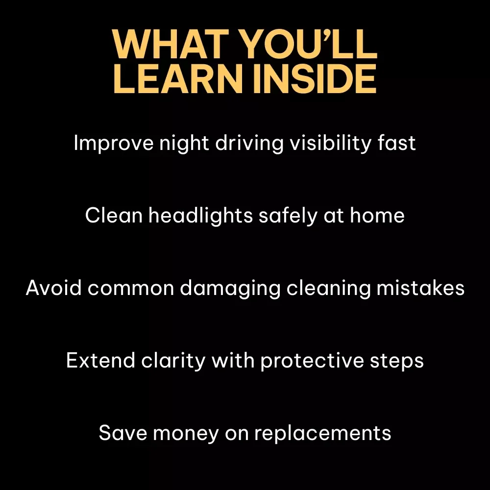 Clear Headlights, Clear Night Drives | Practical Guide with tips for cleaning foggy headlights for Safer, Brighter Driving