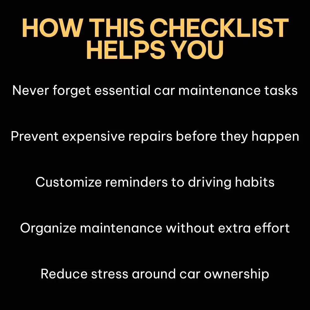 Checklist for AI-Powered Car Maintenance Reminders | Smart ai reminders for car maintenance | Digital Download Checklist for Busy Drivers