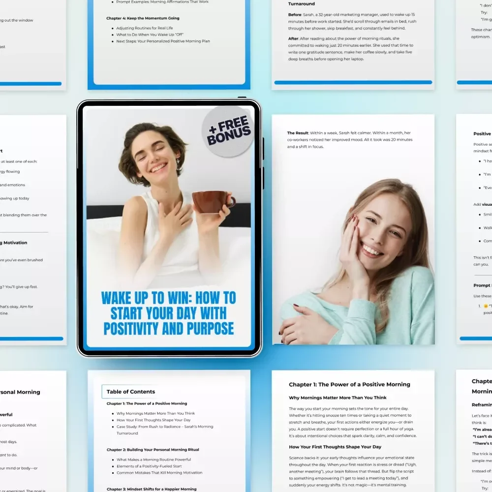Wake Up to Win: How to Start Your Day with Positivity and Purpose - Morning Routine eBook and Guide