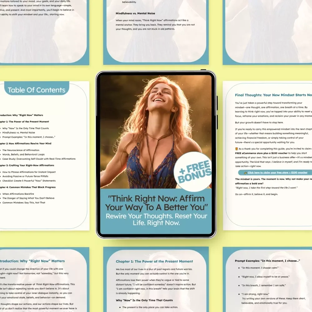 Think Right Now: Affirm Your Way to a Better You – Digital eBook Guide on Affirmations and Mindfulness