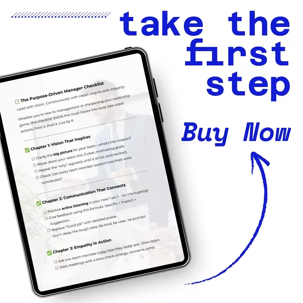 The Purpose-Driven Manager Checklist | Leadership Checklist for Strong Manager Qualities, Vision, Communication & Accountability | Printable Digital Download