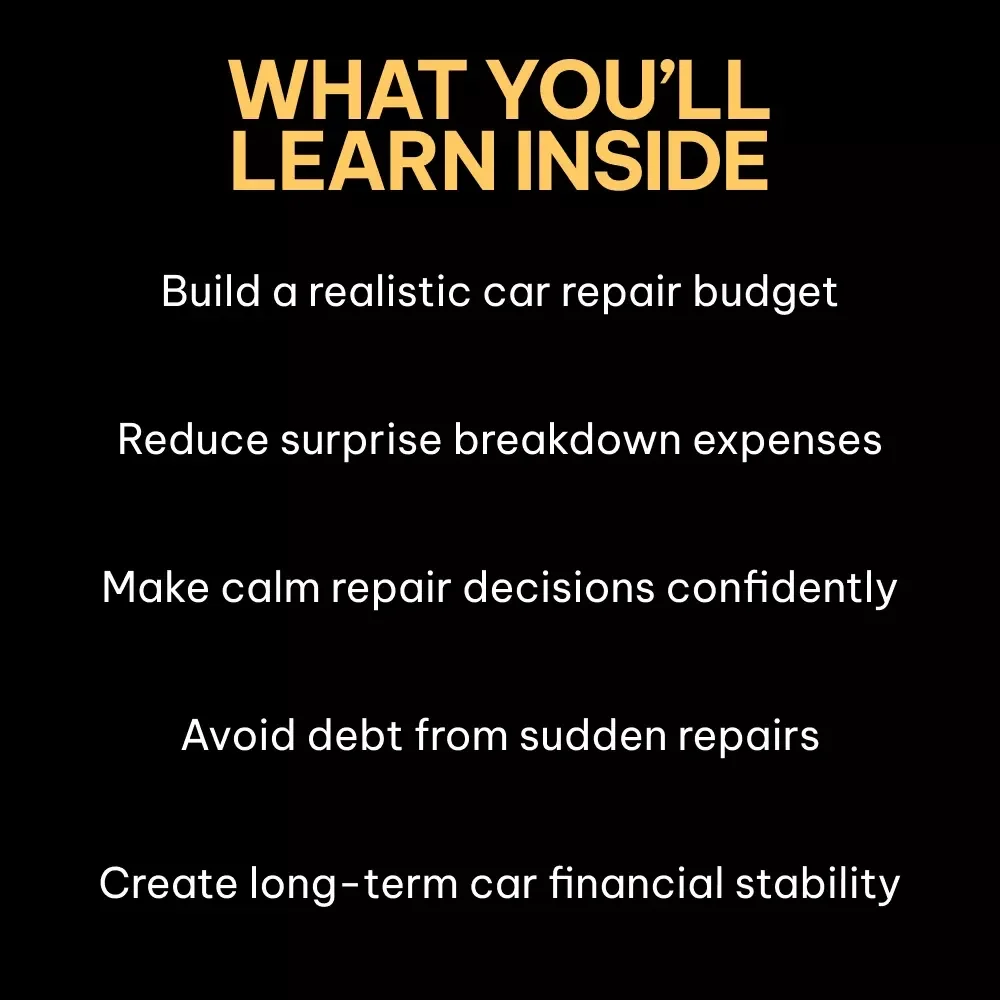 Plan Ahead So That Repairs Don’t Catch You Off Guard – Practical Guide on how to plan for unexpected car repairs | Smart Car Budgeting Digital Download