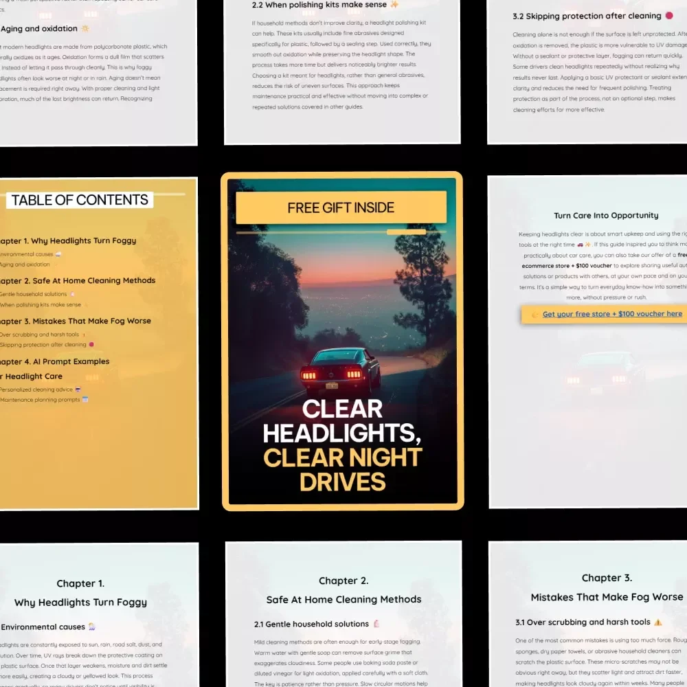 Clear Headlights, Clear Night Drives | Practical Guide with tips for cleaning foggy headlights for Safer, Brighter Driving