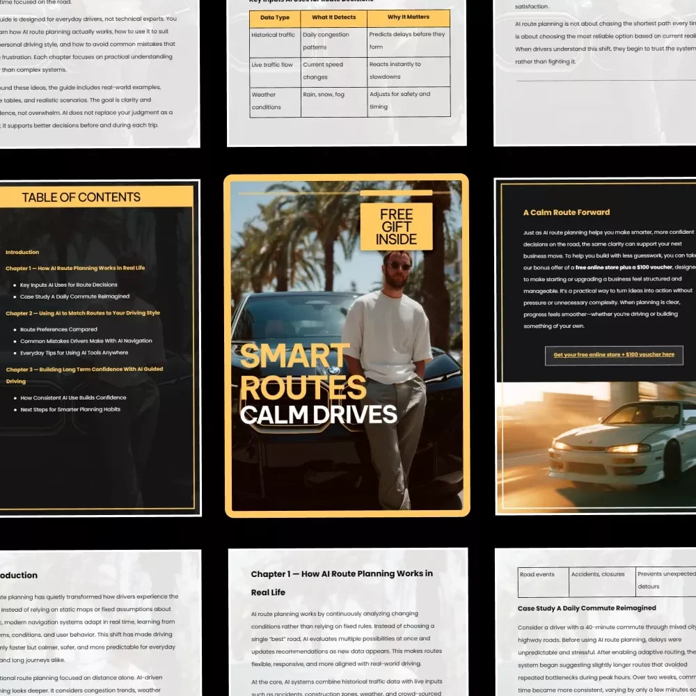 Smart Routes Calm Drives | AI Route Planning for Drivers Guide | Stress-Free Navigation & Confident Driving Digital Download