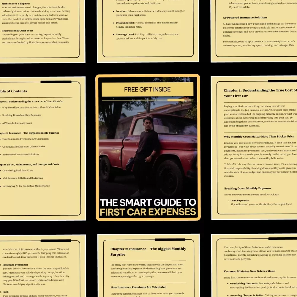 The Smart Guide to First Car Expenses | Digital Guide for Understanding the Monthly Costs of Owning a First Car