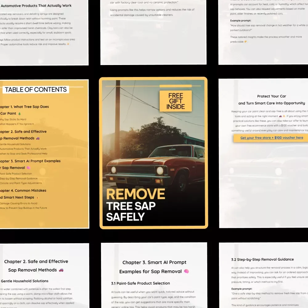 Remove Tree Sap Safely – A Complete Guide on how to get tree sap off car paint | Paint-Safe Methods, AI Prompts & Prevention Tips