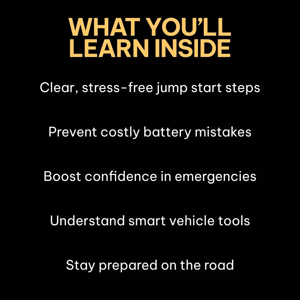 The Confident Driver’s Guide to Jump Starting | safe steps for jump starting a car | Digital Download eBook for Drivers, New Car Owners & Roadside Preparedness