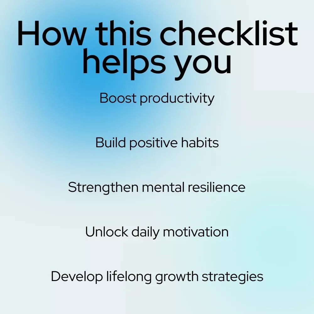 Mindset Magic Checklist: 10 Steps to Read, Reflect, and Rise – The Ultimate Guide for a Positive Mindset