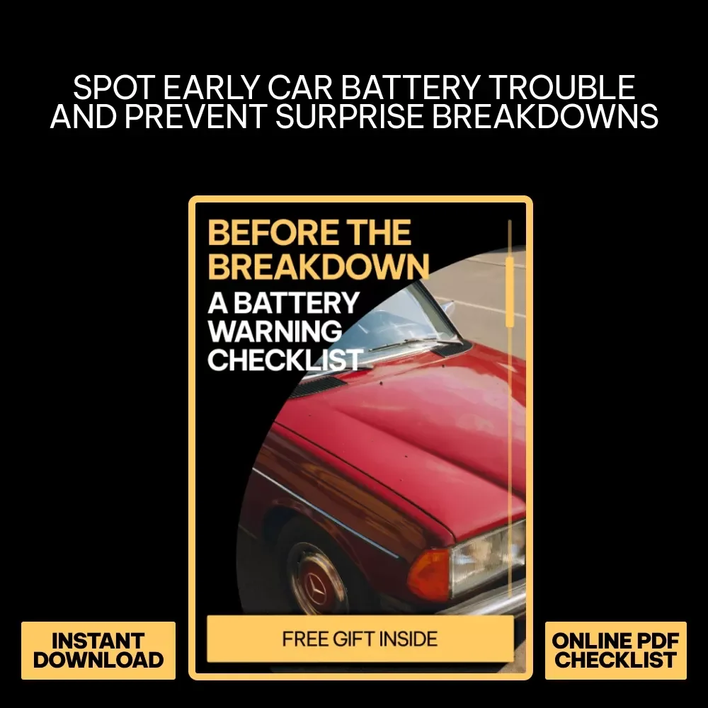 Before the Breakdown: A Battery Warning Checklist | Instant Download Car Battery Health Guide | Printable Signs a Car Battery Is Dying Checklist, Vehicle Maintenance PDF