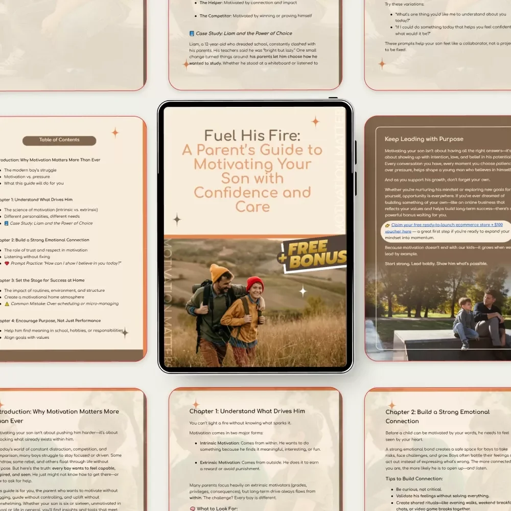 Fuel His Fire: A Parent’s Guide to Motivating Your Son with Confidence and Care | Practical eBook on How to Motivate Your Son with Love, Purpose & Emotional Strength