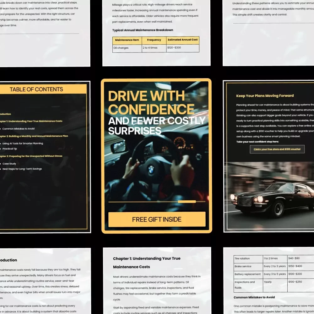 Drive With Confidence and Fewer Costly Surprises | Smart Car Care Guide on how to plan for car maintenance costs | Digital Download