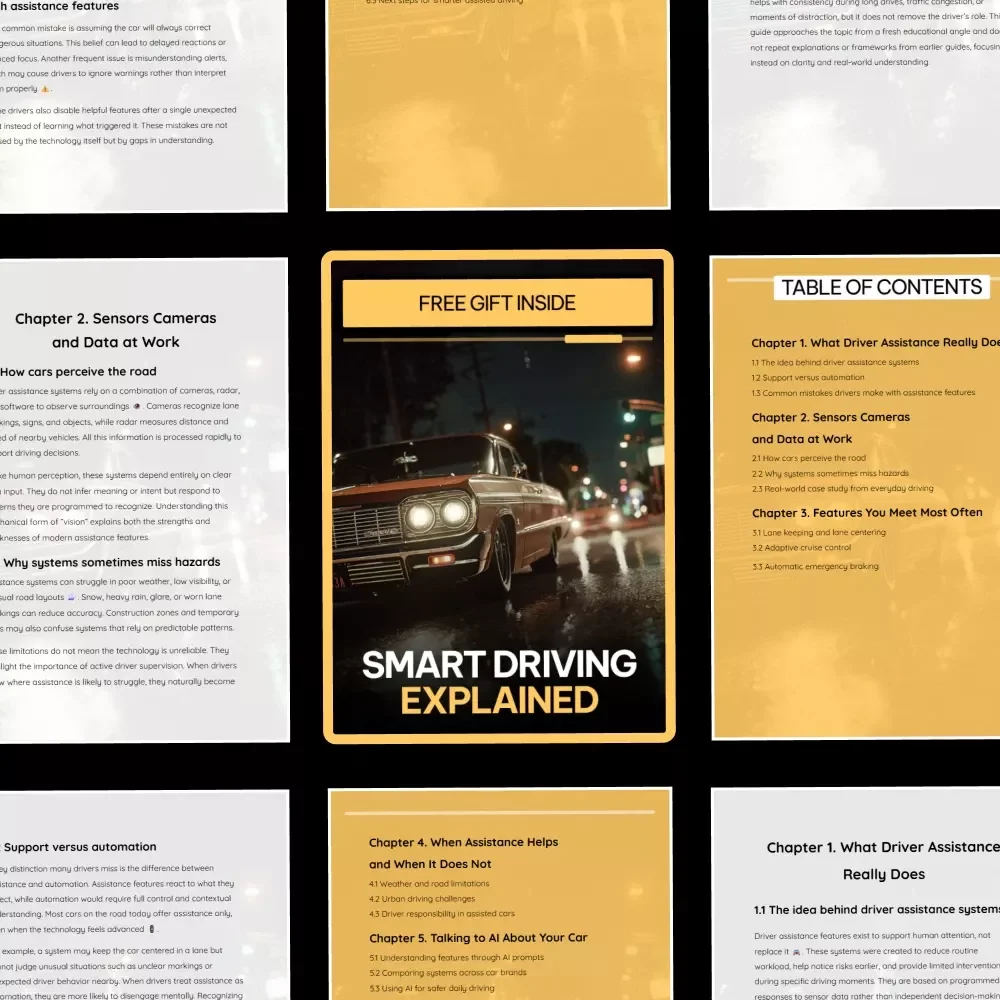 Smart Driving Explained – Driver Assistance Systems Guide, ADAS eBook for Modern Cars, AI Driving Features, Safer Everyday Driving Digital Download