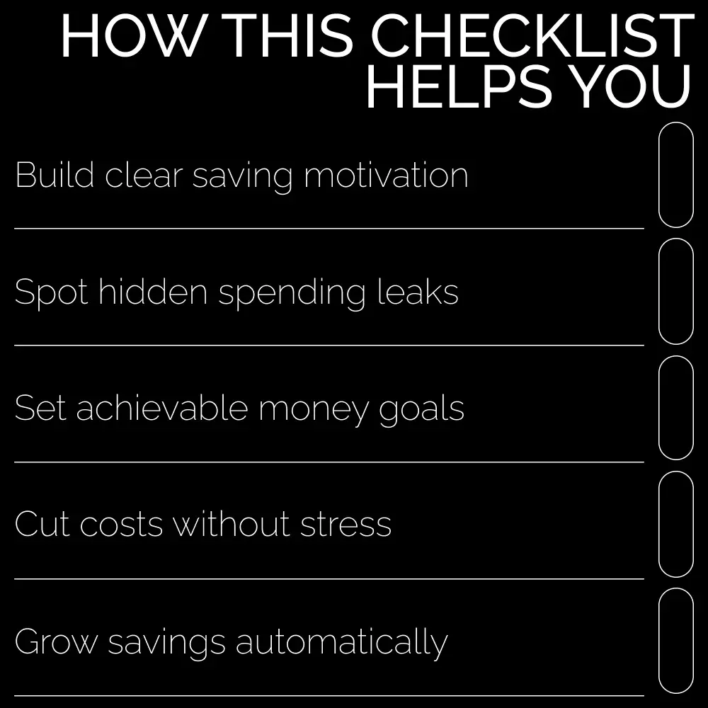 The Smart Saver’s Checklist | How to Save More Money Step-by-Step Digital Budget Checklist for Financial Freedom & Smart Money Habits