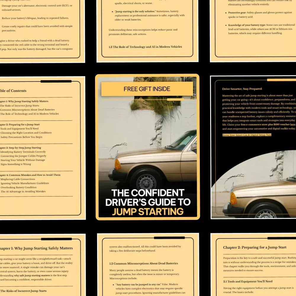 The Confident Driver’s Guide to Jump Starting | safe steps for jump starting a car | Digital Download eBook for Drivers, New Car Owners & Roadside Preparedness