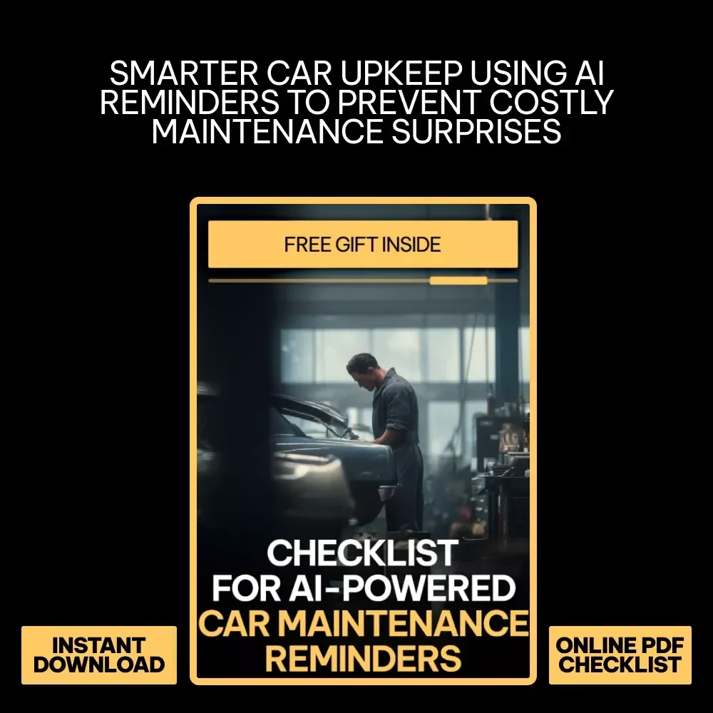 Checklist for AI-Powered Car Maintenance Reminders | Smart ai reminders for car maintenance | Digital Download Checklist for Busy Drivers
