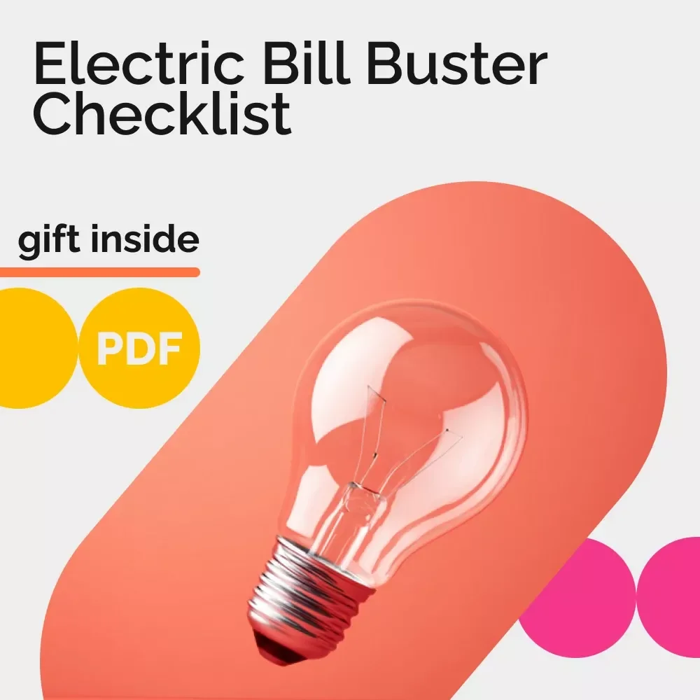 Electric Bill Buster Checklist | How to Save on Electric Bill Digital Checklist for Lower Energy Costs, Home Energy Audit & Monthly Power Savings