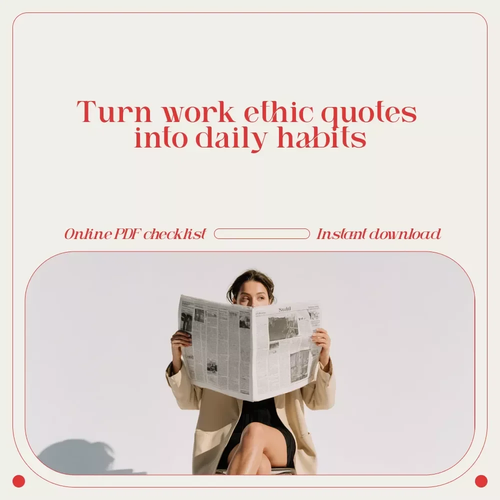 The Work Ethic Winner’s Checklist: 12 Ways to Work Like You Mean It – Printable Productivity Checklist Inspired by work ethic quotes for Focus, Discipline & Daily Wins