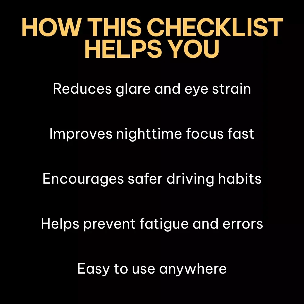 Night Drive Smart – Night Driving Safety Checklist | Printable Digital Guide with Tips for Safe Driving at Night