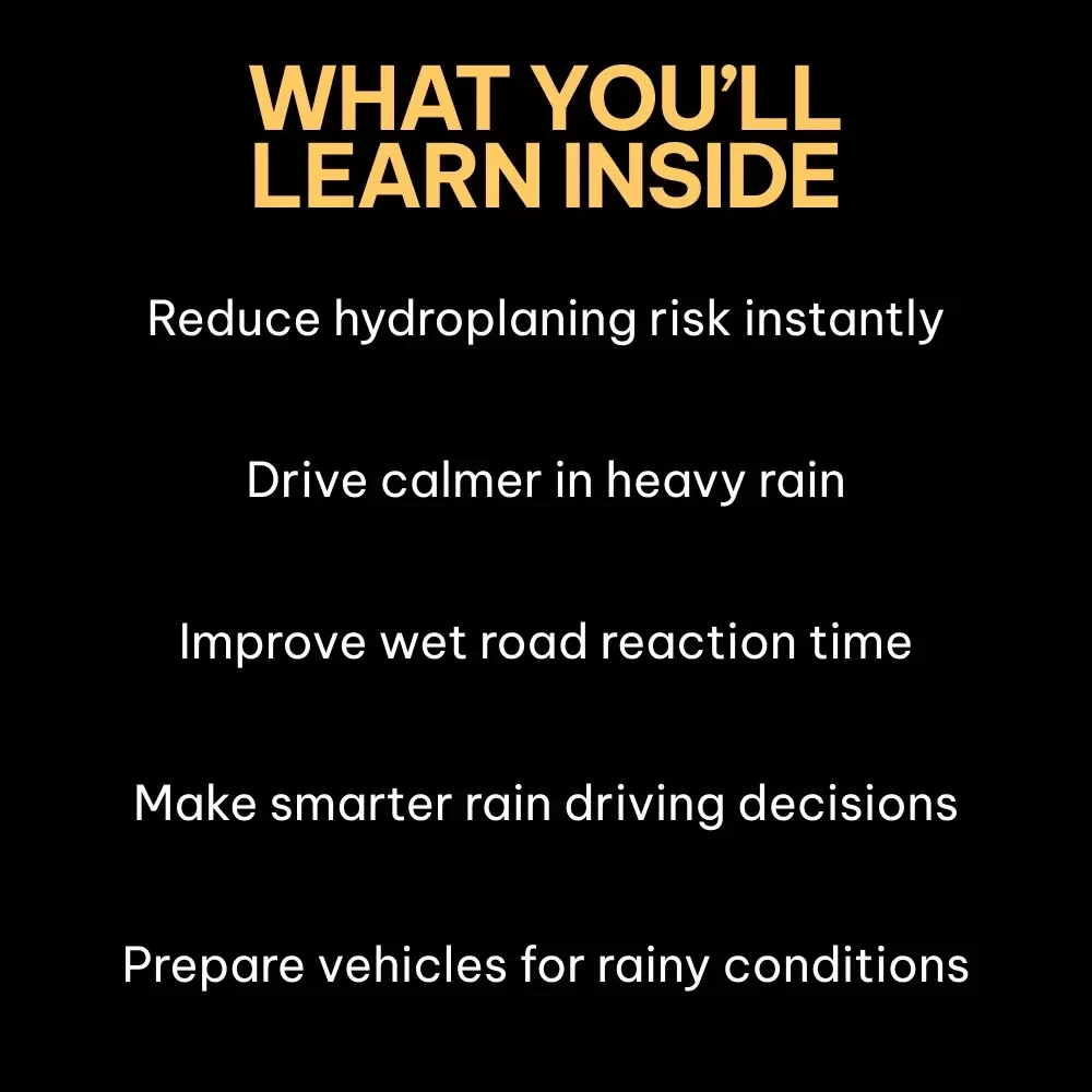 Smooth Rides on Wet Roads | Practical eBook Guide for Driving Safely in the Rain | Calm Confident Control on Rainy Roads