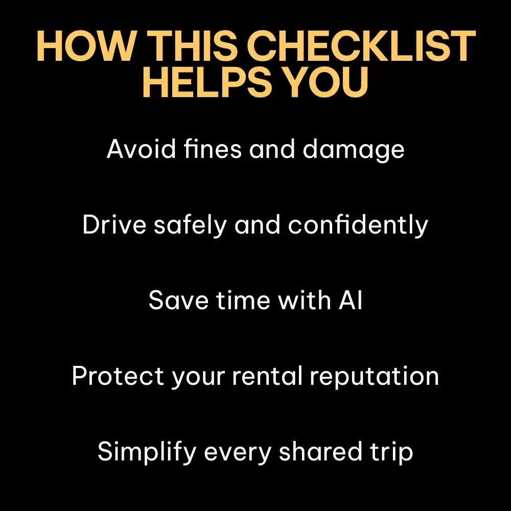 Rules to Follow When Using Carsharing Checklist | Smart Carsharing Guide | Easy Car Share Rules Download