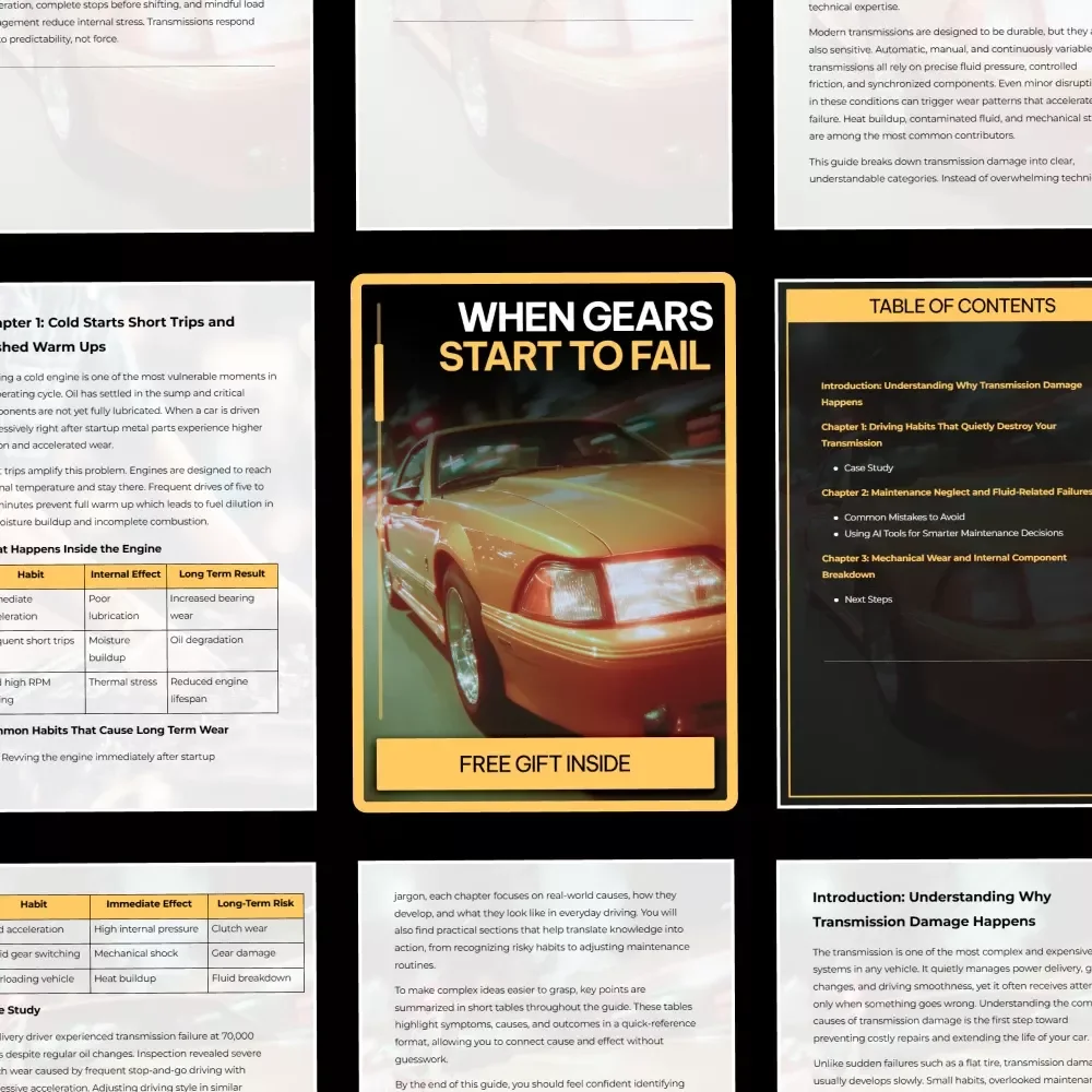 When Gears Start to Fail – Digital Guide to Transmission Damage, Driving Habits, Maintenance Neglect & Mechanical Wear | Instant Download eBook