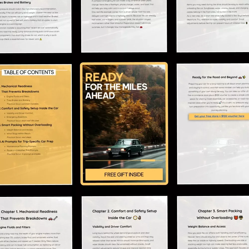 Ready for the Miles Ahead: Ultimate Guide to How to Prepare Your Car for a Long Road Trip – Mechanical Readiness, Comfort & Safety, Smart Packing, AI Prompts