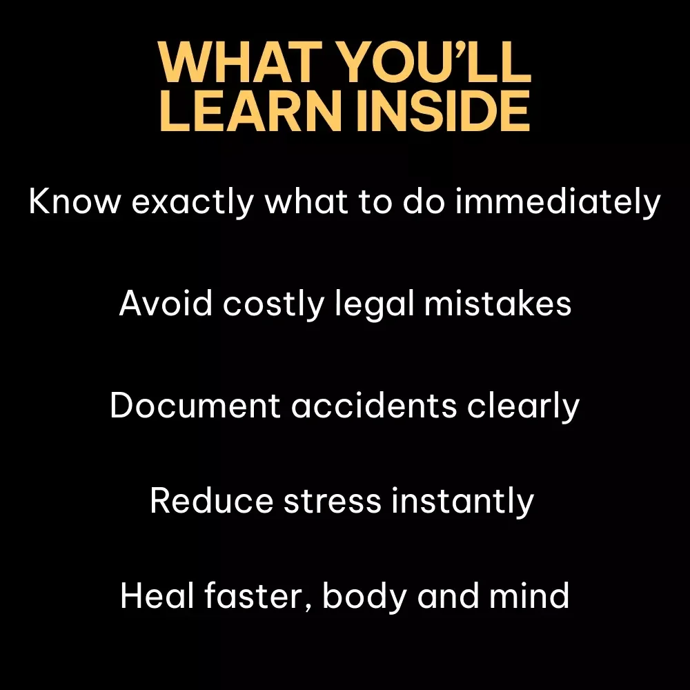 Road Rescue: Your Post-Crash Action Plan | Digital Car Accident Checklist, Emergency Response Guide, Insurance & Legal Recovery eBook