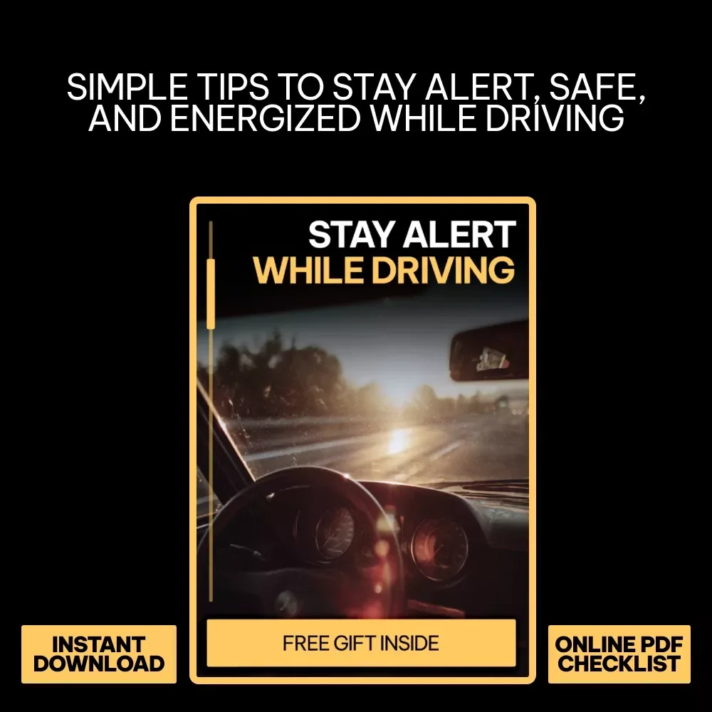 Stay Alert While Driving Checklist | How to Stay Alert While Driving | Printable Digital Download for Safer, Focused Trips