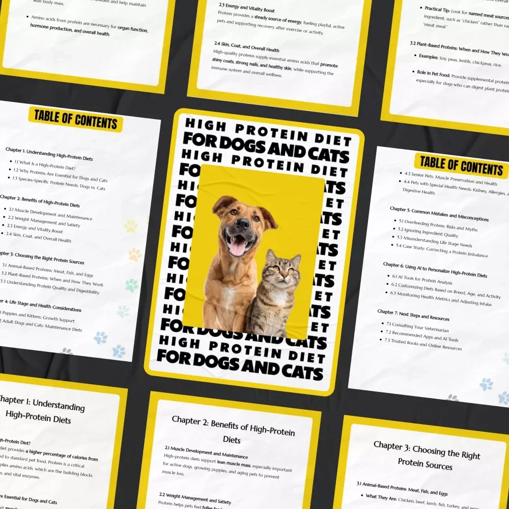 High-Protein Diet for Dogs and Cats | Ebook Guide on High Protein Diet Benefits for Pets, Nutrition Planning & Healthy Feeding