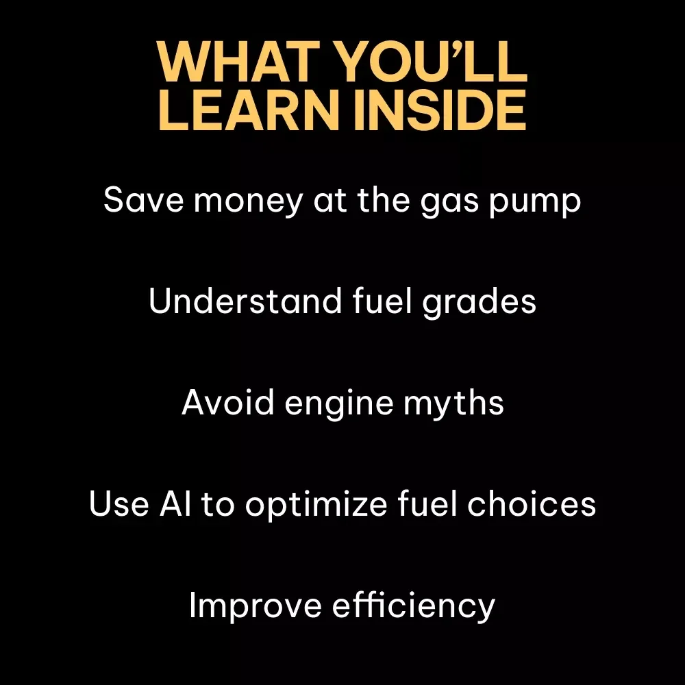 Fuel Facts vs. Fiction | Digital Fuel Guide eBook, Gas Myths Debunked, Octane Ratings Explained, Smart Fuel Choices with AI, Instant Download