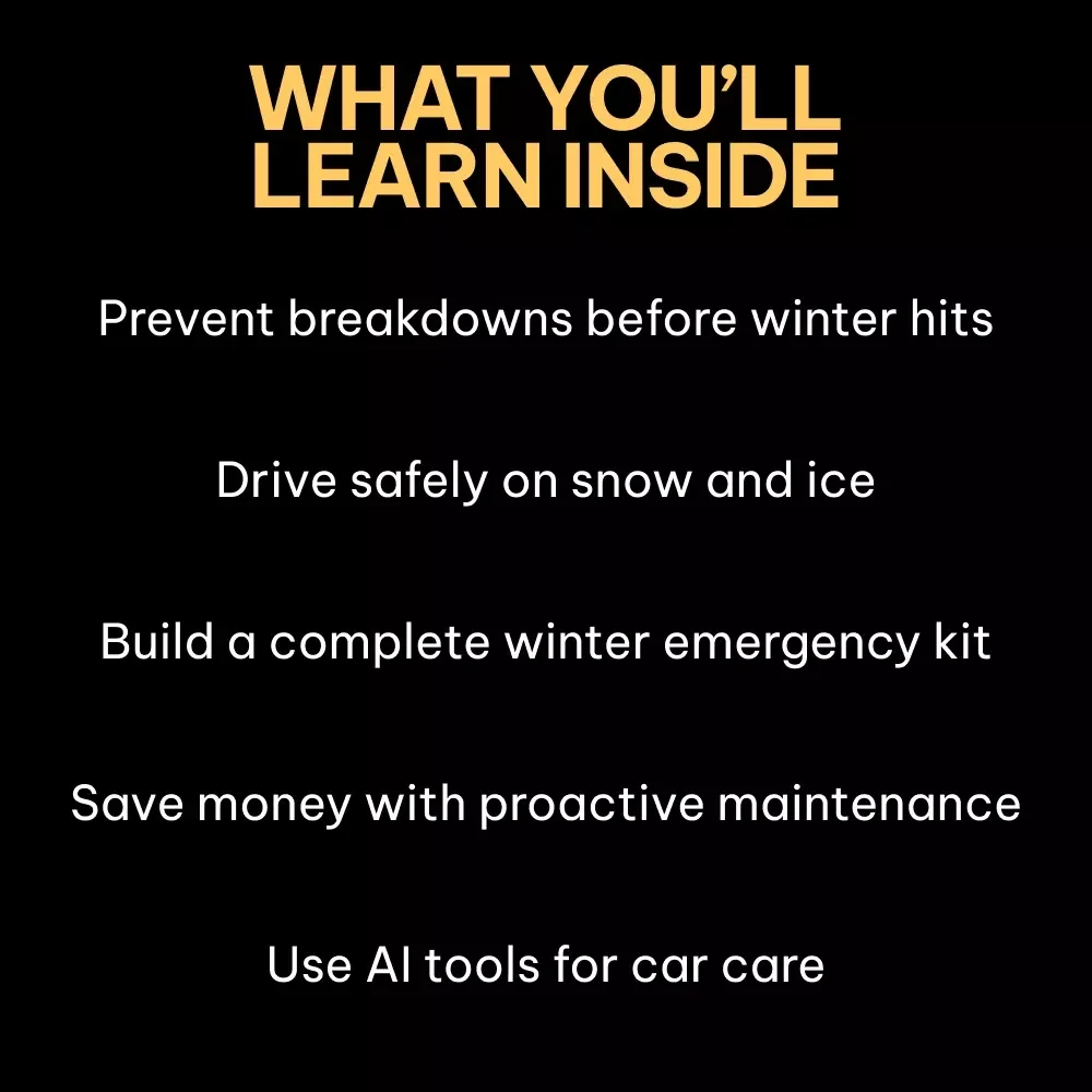 Snow-Ready: Your Car Winter Survival Guide | eBook on how to prepare a car for winter, Winter Driving Safety & Smart Maintenance Checklist