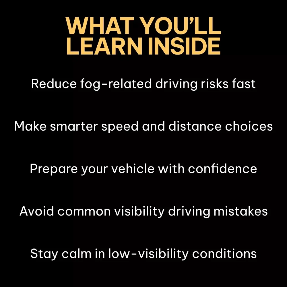 Clear Vision Ahead – Practical Fog Driving Safety Guide eBook for Safer Low-Visibility Driving, Smart Techniques, Real-World Lessons & AI Prompts