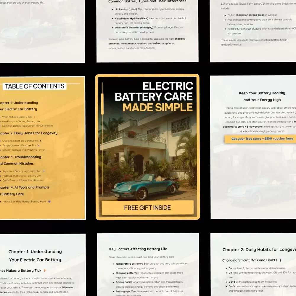 Electric Battery Care Made Simple | Practical Guide for Taking Care of Electric Car Batteries, Daily Habits, Charging Tips & AI Tools