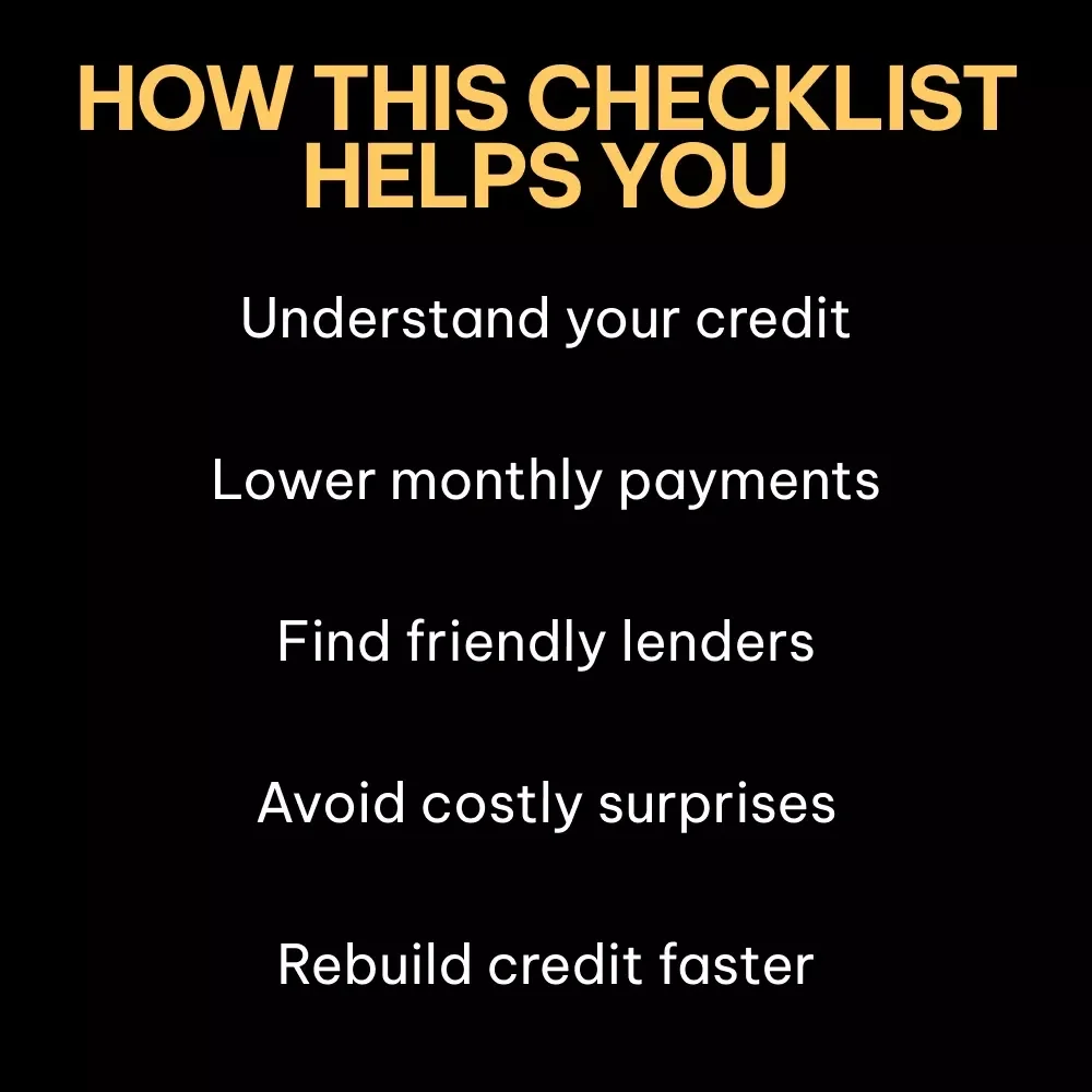 Smart Wheels Checklist: Car Loans for Bad Credit | Easy Step-by-Step Guide to Car Loans Options With Bad Credit | Instant Digital Download