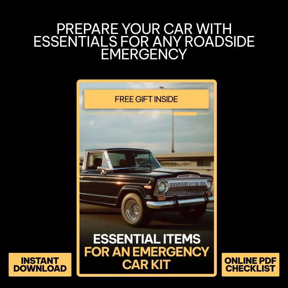 Essential Items for an Emergency Car Kit Checklist | Printable Emergency Car Supplies Guide | Road Trip Safety & Preparedness Download