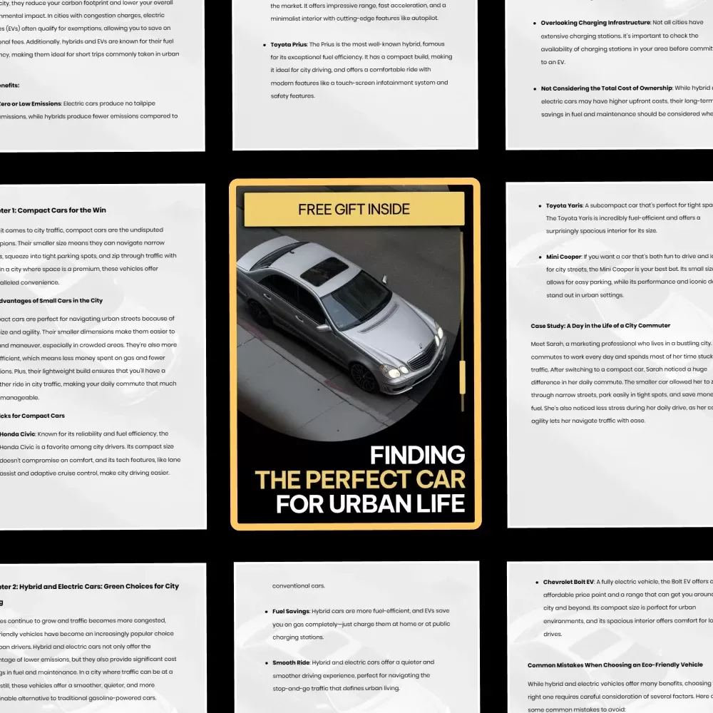 Finding the Perfect Car for Urban Life – Practical eBook Guide to the Best Cars for City Traffic, Smart Urban Driving & Easy Parking Solutions