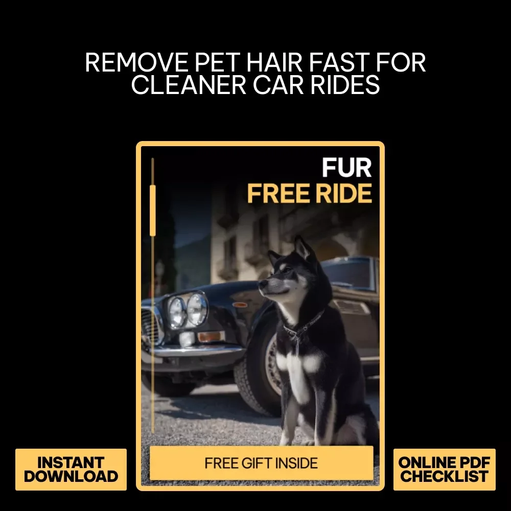 Fur Free Ride | How to Remove Pet Hair from Car Seats Digital Guide, Easy Car Cleaning Checklist for Pet Owners