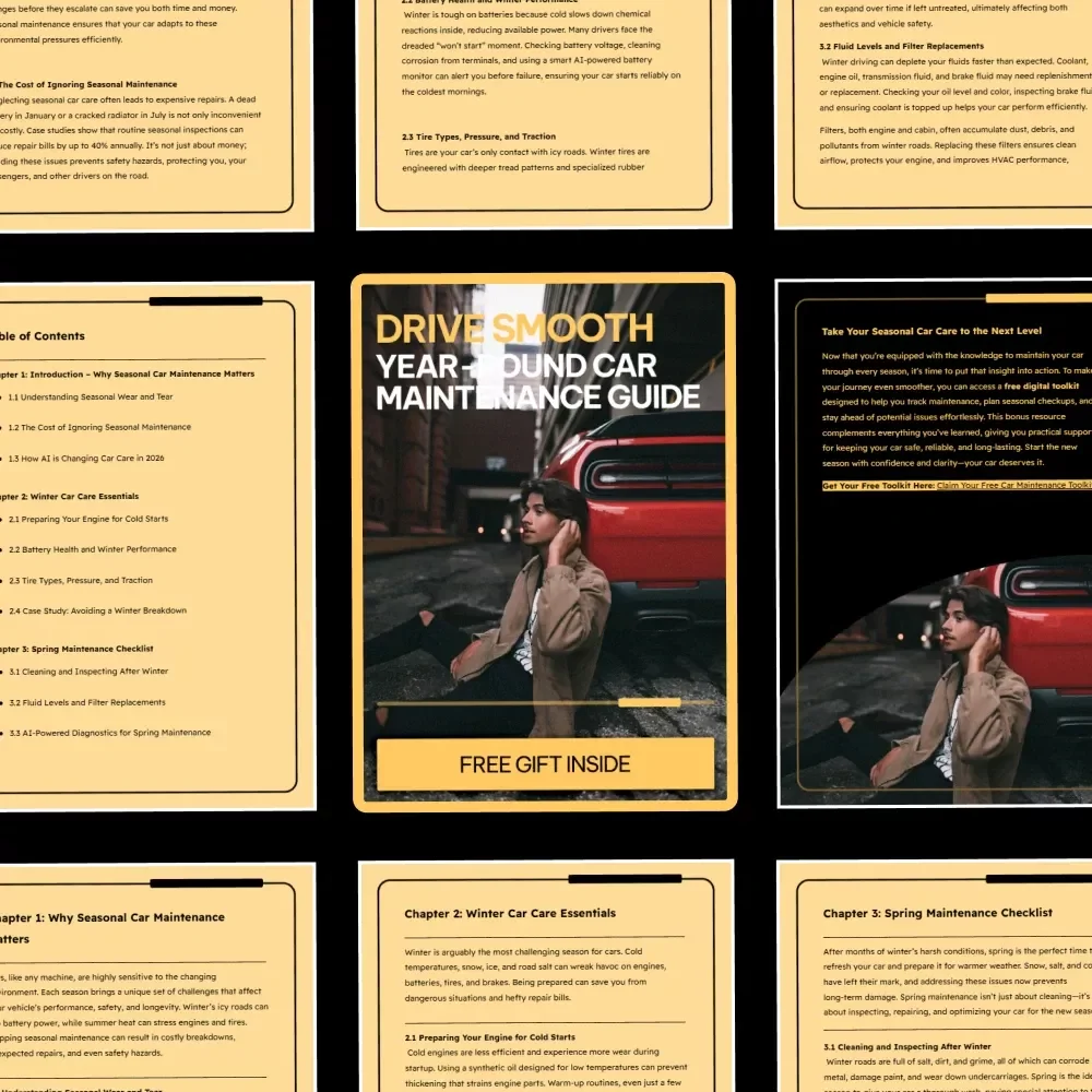 Drive Smooth: Year-Round Car Maintenance Guide | Seasonal Maintenance Needs for Cars eBook | Smart AI Car Care Checklist & Auto Maintenance Planner