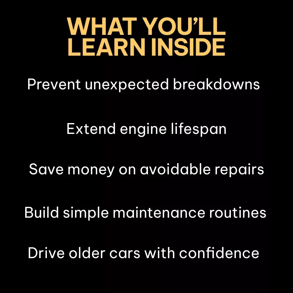 Keeping Your Car Reliable for the Long Run | Older Car Maintenance Guide, Preventive Maintenance Checklist, Breakdown Prevention eBook, Vehicle Reliability Digital Download