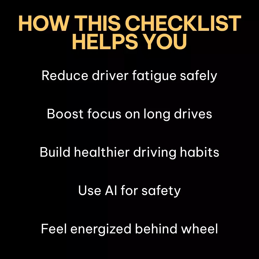 Stay Alert While Driving Checklist | How to Stay Alert While Driving | Printable Digital Download for Safer, Focused Trips