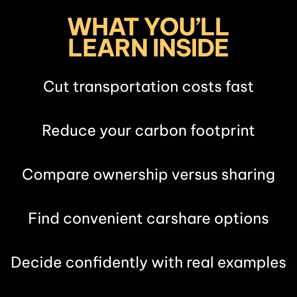 Is Carsharing the Right Choice for You – Practical Guide Exploring for Smarter, Cheaper, Greener Transportation Decisions