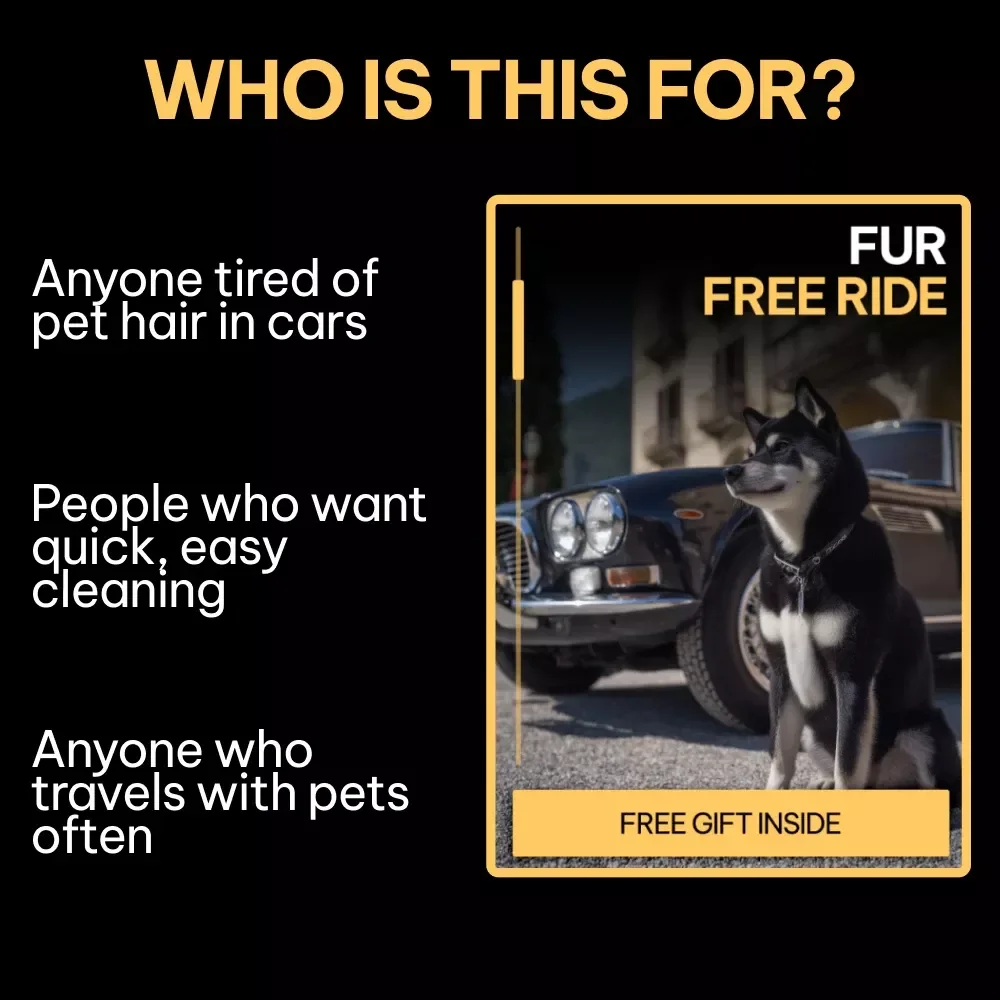 Fur Free Ride | How to Remove Pet Hair from Car Seats Digital Guide, Easy Car Cleaning Checklist for Pet Owners