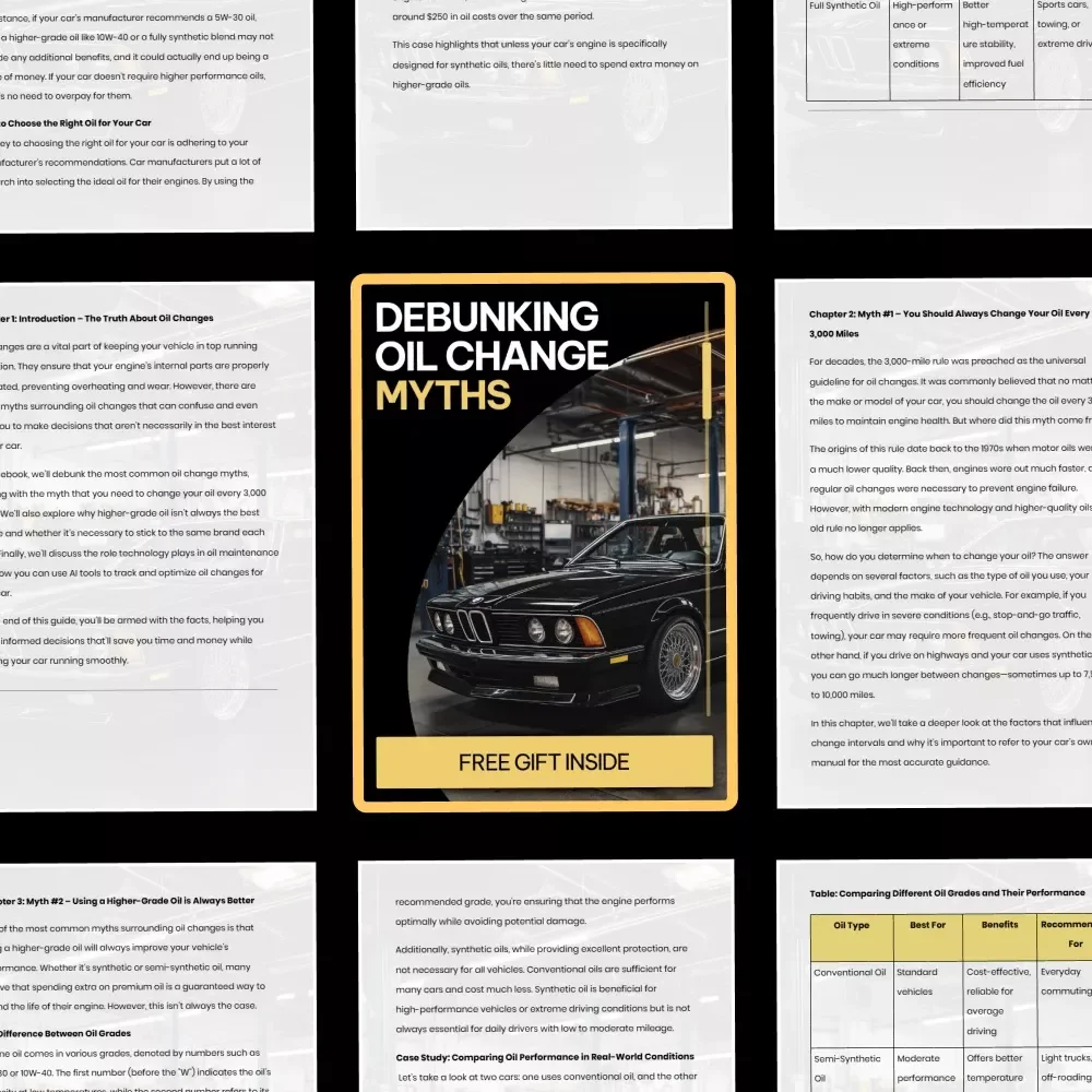 Debunking Oil Change Myths – Practical eBook Guide to Understanding common oil change myths & Smarter Car Maintenance